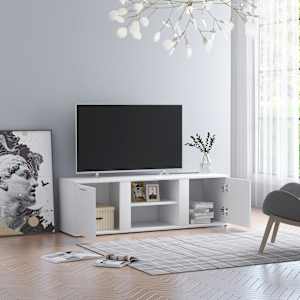TV stolek bílý 120 x 34 x 37 cm kompozitní dřevo - obrázek 1