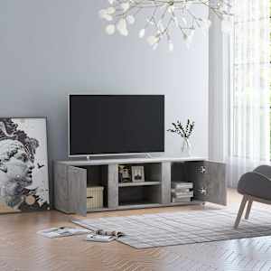 TV stolek betonově šedý 120 x 34 x 37 cm kompozitní dřevo - obrázek 1