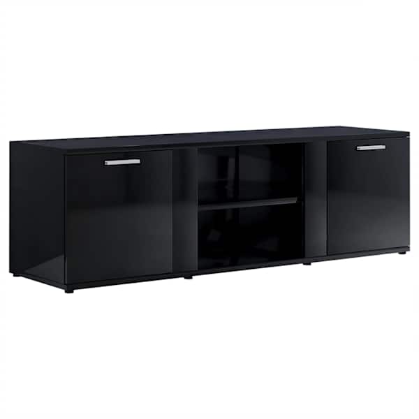 vidaXL telerikapp, k&otilde;rgl&auml;ikega must, 120 x 34 x 37, puitlaastplaat