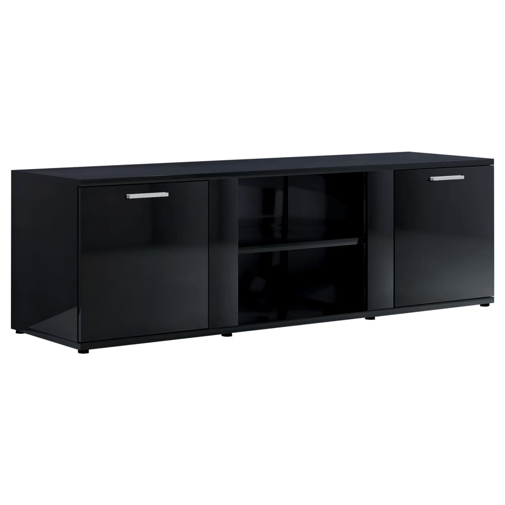 

vidaXL TV Cabinet High Gloss Black 47.2"x13.4"x14.6" Engineered Wood