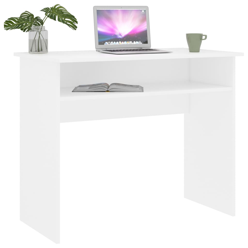 

vidaXL Bureau 90x50x74 cm bewerkt hout wit