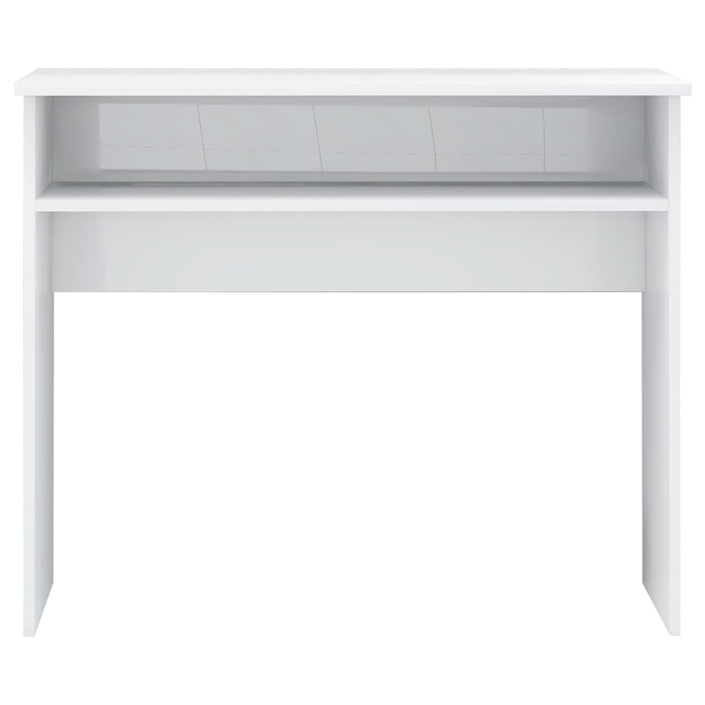Magasfényű fehér forgácslap íróasztal 90 x 50 x 74 cm 