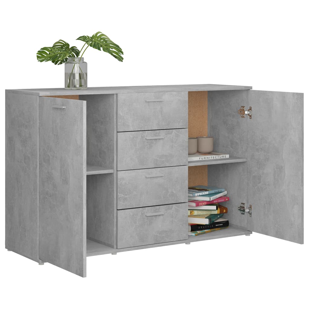 Příborník betonově šedý 120 x 35,5 x 75 cm dřevotříska