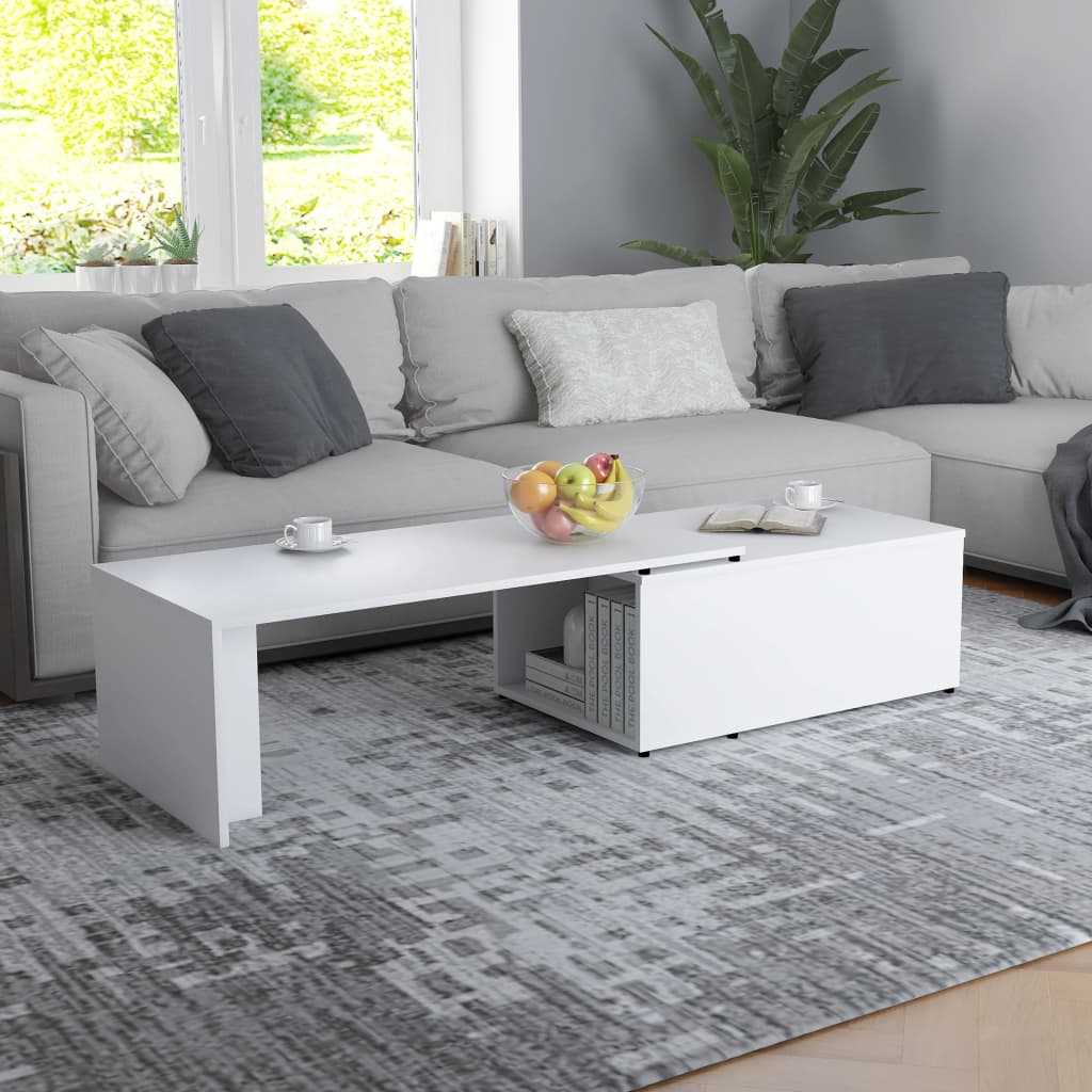 vidaXL sofabord 150x50x35 cm konstrueret træ hvid