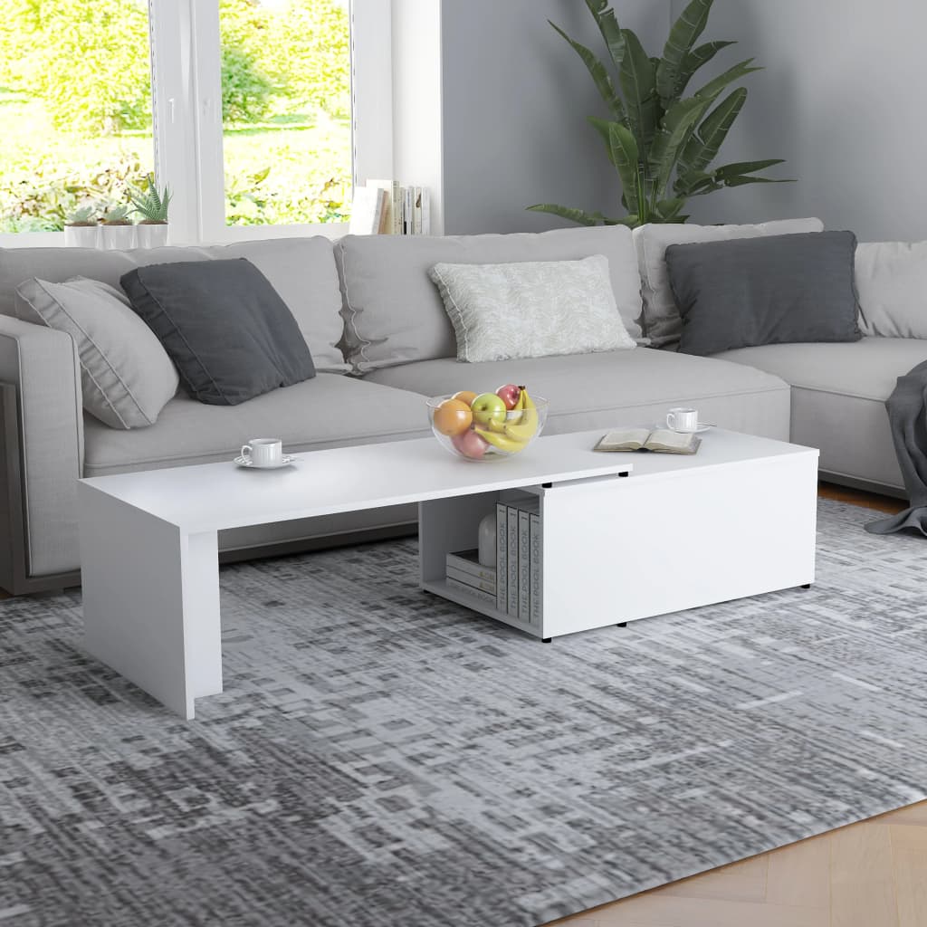 vidaXL Stolik kawowy, bia�y, 150x50x35 cm, materia� drewnopochodny
