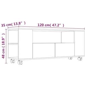 TV skříňka černá 120x35x48 cm kompozitní dřevo - obrázek 6