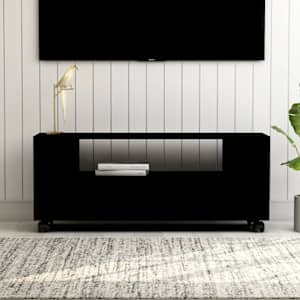 TV skříňka černá 120x35x48 cm kompozitní dřevo - obrázek 1