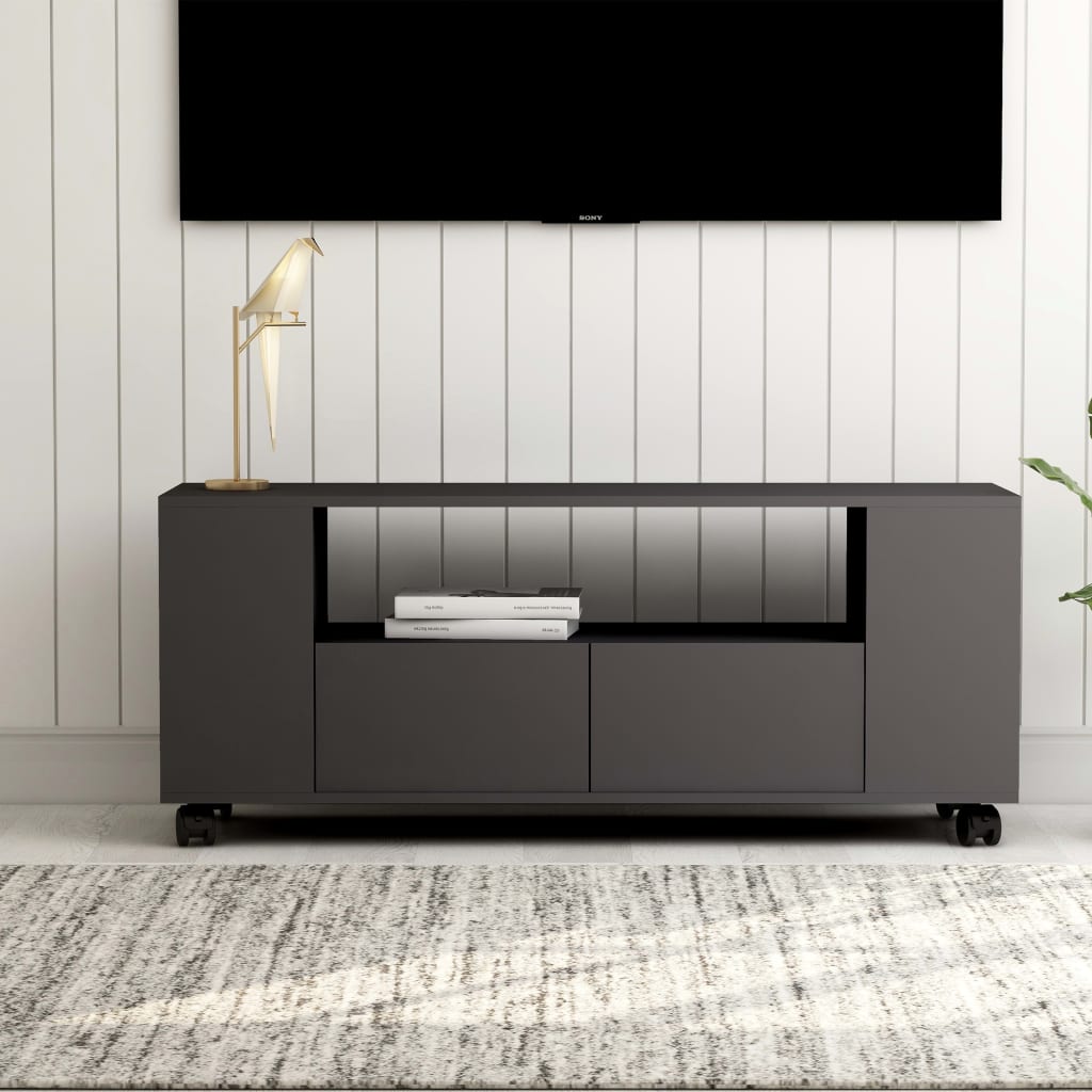 vidaXL Mueble para TV madera contrachapada gris 120x35x43 cm