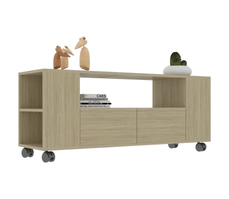 vidaXL TV-Schrank Sonoma-Eiche 120x35x48 cm Holzwerkstoff