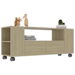 vidaXL Meuble TV ch&ecirc;ne sonoma 120x35x48 cm bois d'ing&eacute;nierie
