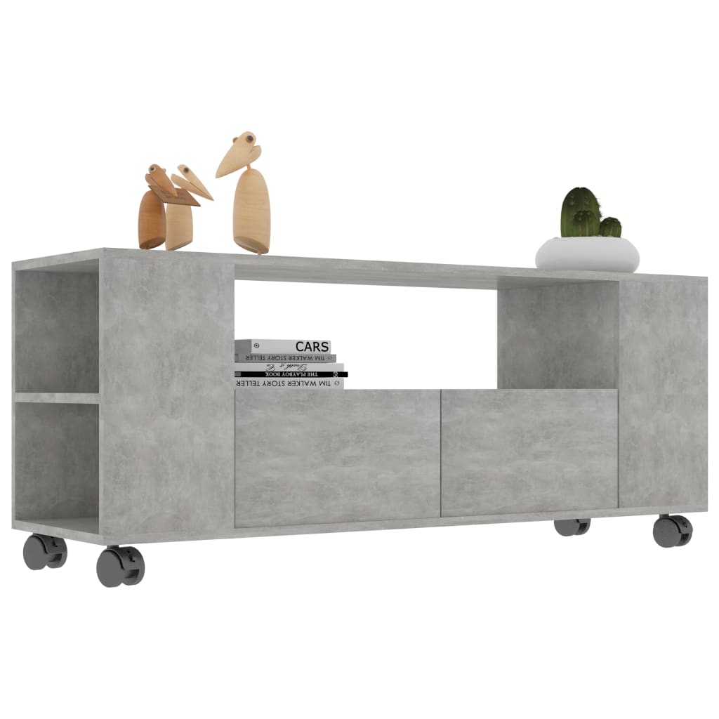 vidaXL TV-taso betoninharmaa 120x35x48 cm tekninen puu