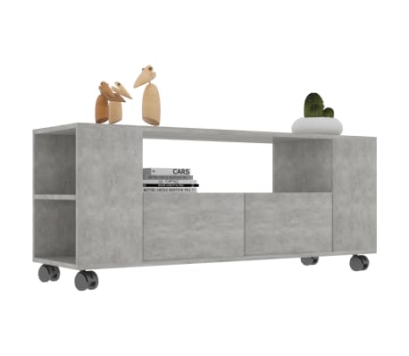 vidaXL TV-taso betoninharmaa 120x35x48 cm tekninen puu