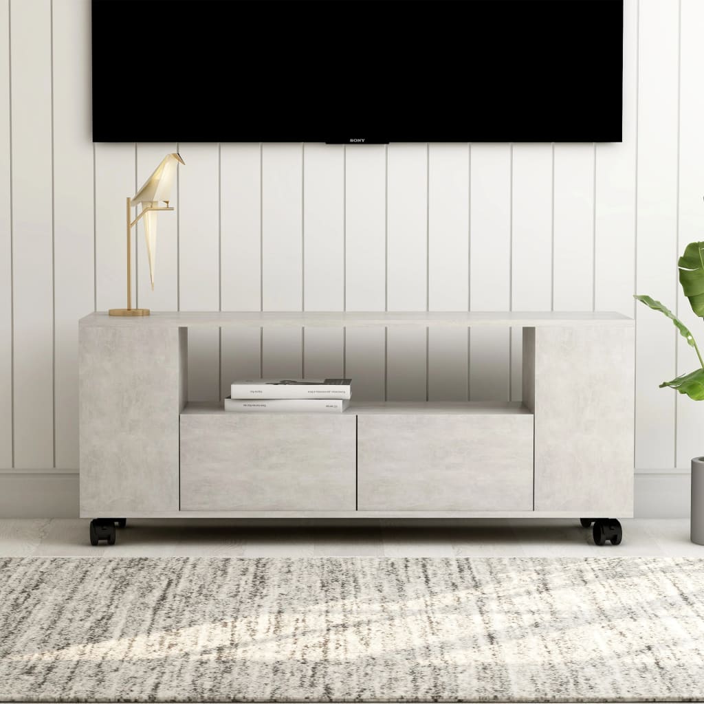 Meuble TV Gris béton 120 x 35 x 43 cm Aggloméré | meublestv.fr 2