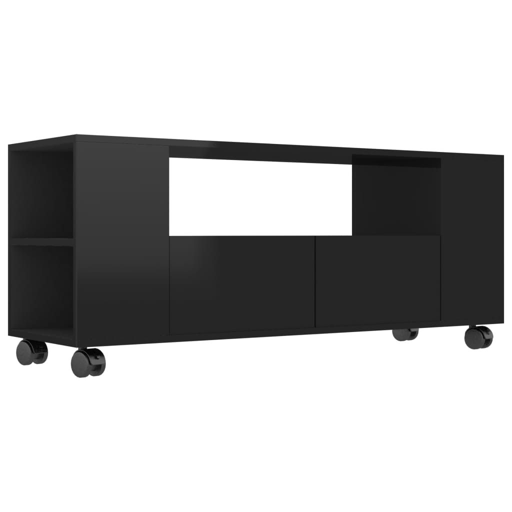 Meuble TV Noir brillant 120 x 35 x 43 cm Aggloméré | meublestv.fr 3