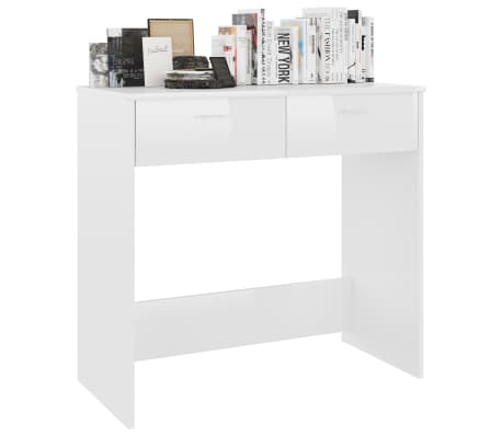 vidaXL kirjutuslaud, k&otilde;rgl&auml;ikega valge, 80 x 40 x 75 cm tehispuit