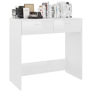 Psací stůl bílý s vysokým leskem 80x40x75 cm kompozitní dřevo - obrázek 3