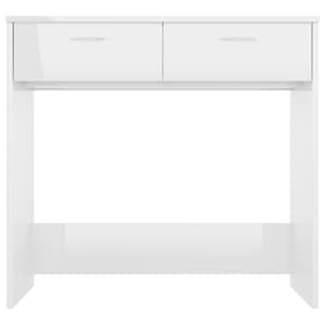 Psací stůl bílý s vysokým leskem 80x40x75 cm kompozitní dřevo - obrázek 4