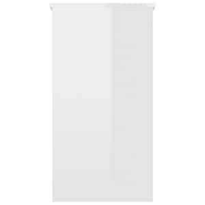 Psací stůl bílý s vysokým leskem 80x40x75 cm kompozitní dřevo - obrázek 5
