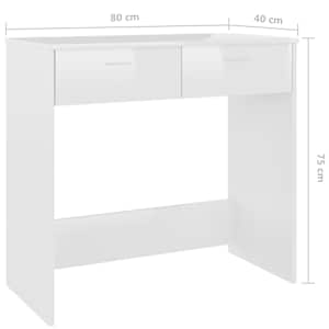 Psací stůl bílý s vysokým leskem 80x40x75 cm kompozitní dřevo - obrázek 6
