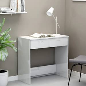 Psací stůl bílý s vysokým leskem 80x40x75 cm kompozitní dřevo - obrázek 1