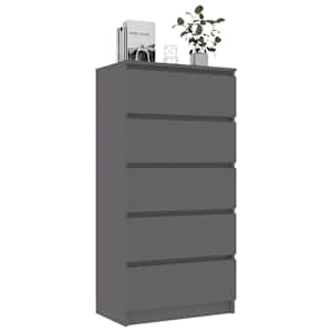 vidaXL Drawer Sideboard Grey 60x35x121 cm Engineered Wood