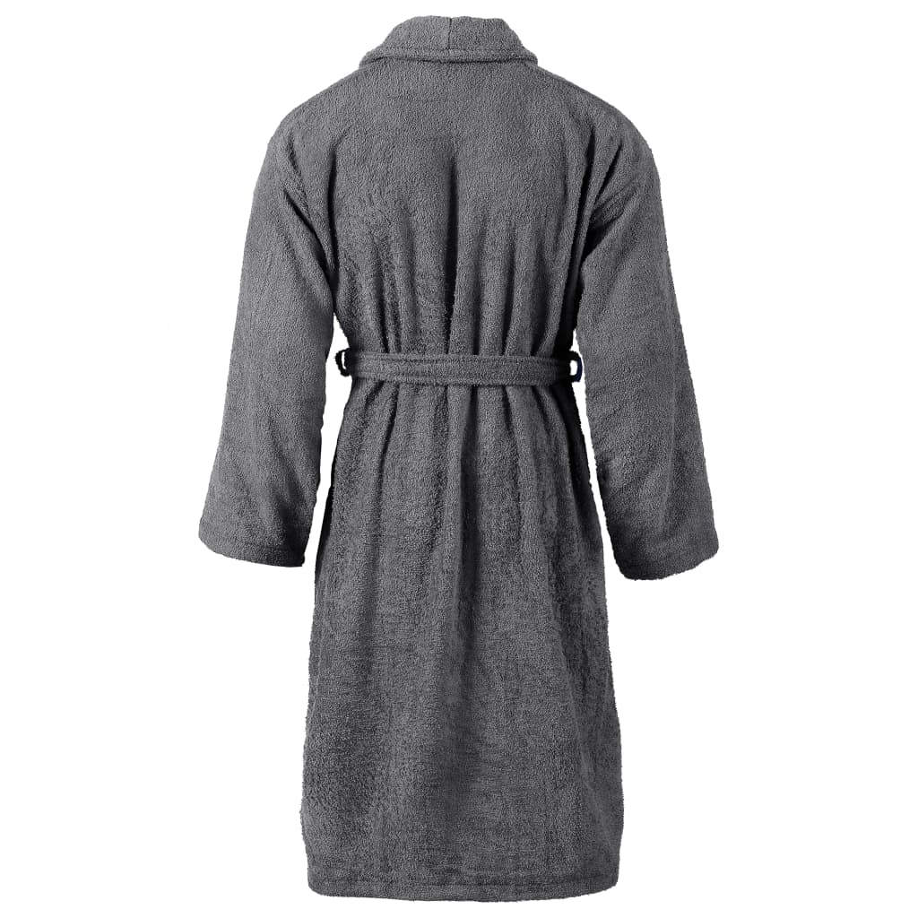 vidaXL Albornoz de rizo unisex 100% algodón gris antracita talla XXL