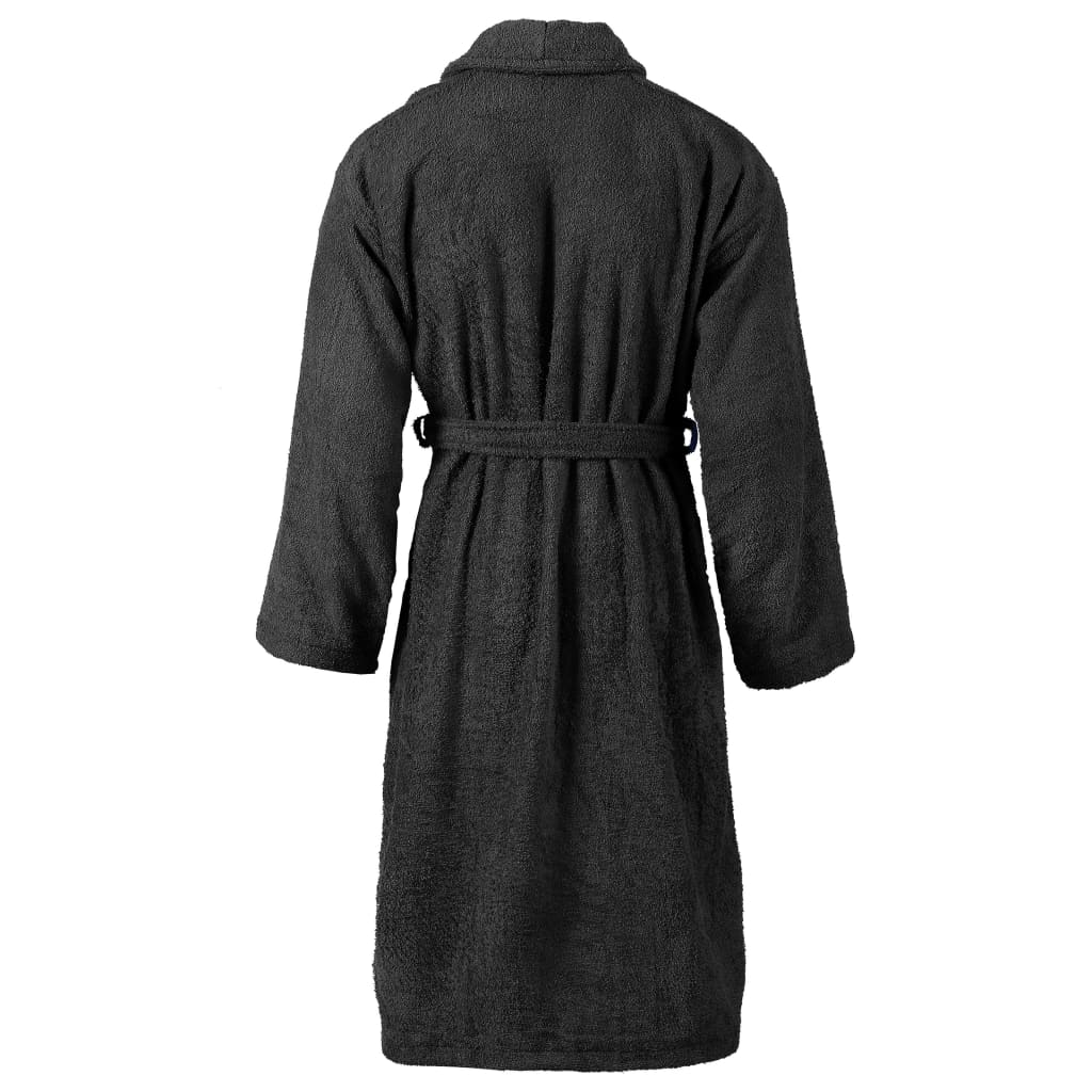 vidaXL Albornoz de rizo unisex 100% algodón negro talla L