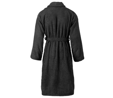 vidaXL Хавлиен халат за баня унисекс 100% памук черен размер XL