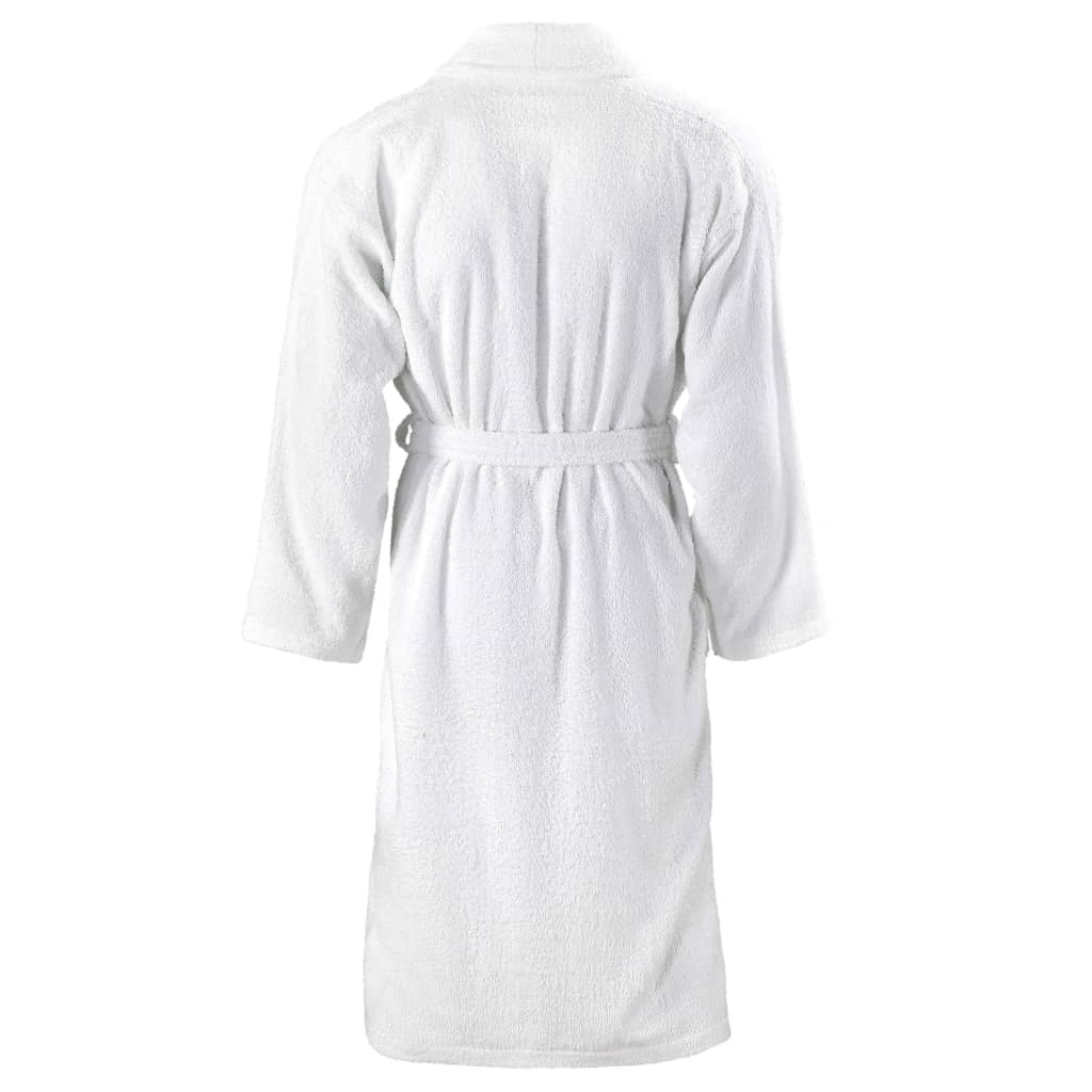 vidaXL Albornoz de rizo unisex 100% algodón blanco talla XL