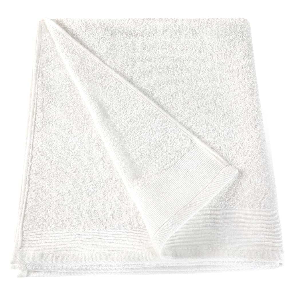 vidaXL Serviettes de bain 25 pcs Coton 350 g/m² 100x150 cm Blanc