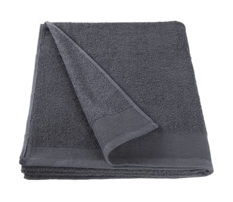 vidaXL Serviettes de douche 5 pcs Coton 450 g/m² 70x140 cm Anthracite