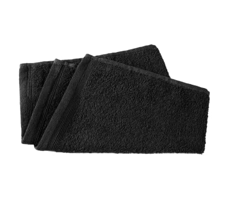 vidaXL gæstehåndklæder 10 stk. bomuld 450 gsm 30x50 cm sort