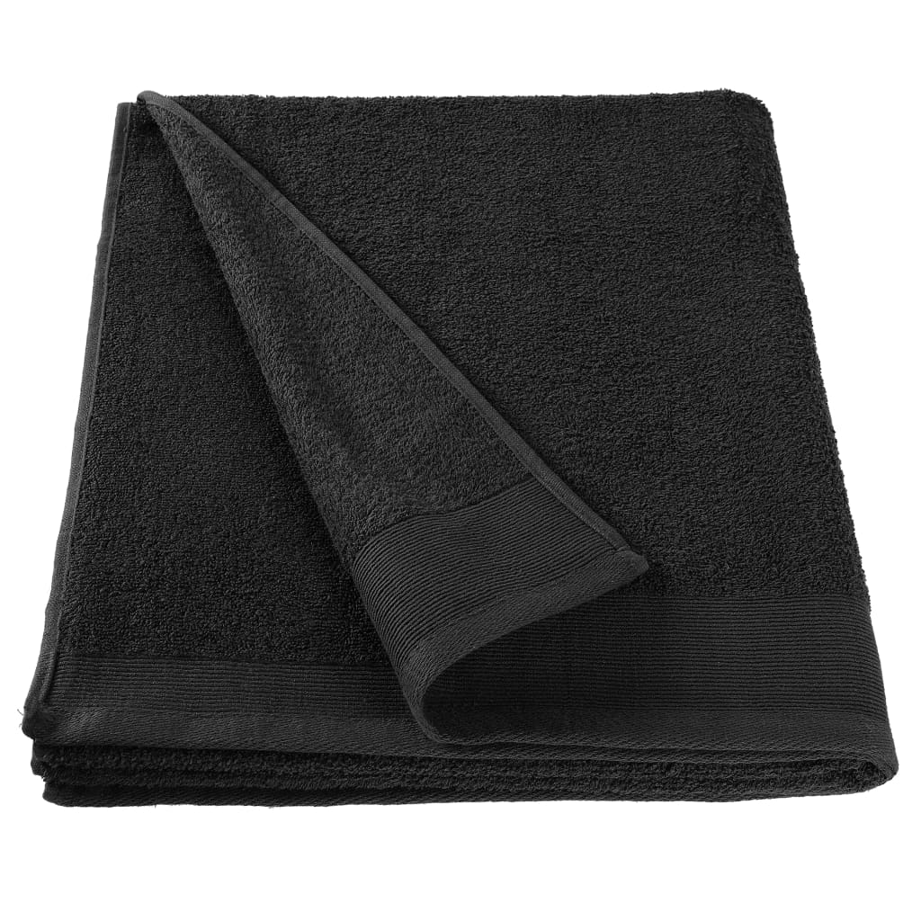 vidaXL Håndklær 5 stk bomull 450 g/m² 50x100 cm svart