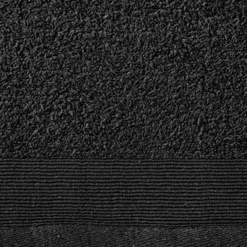 5 db fekete pamut kéztörlő törölköző 450 g/m² 50 x 100 cm 