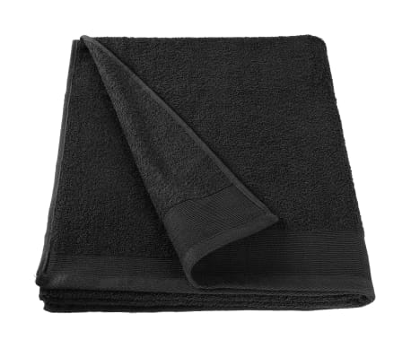 vidaXL Hand Towels 2 pcs Cotton 450 gsm 50x100 cm Black