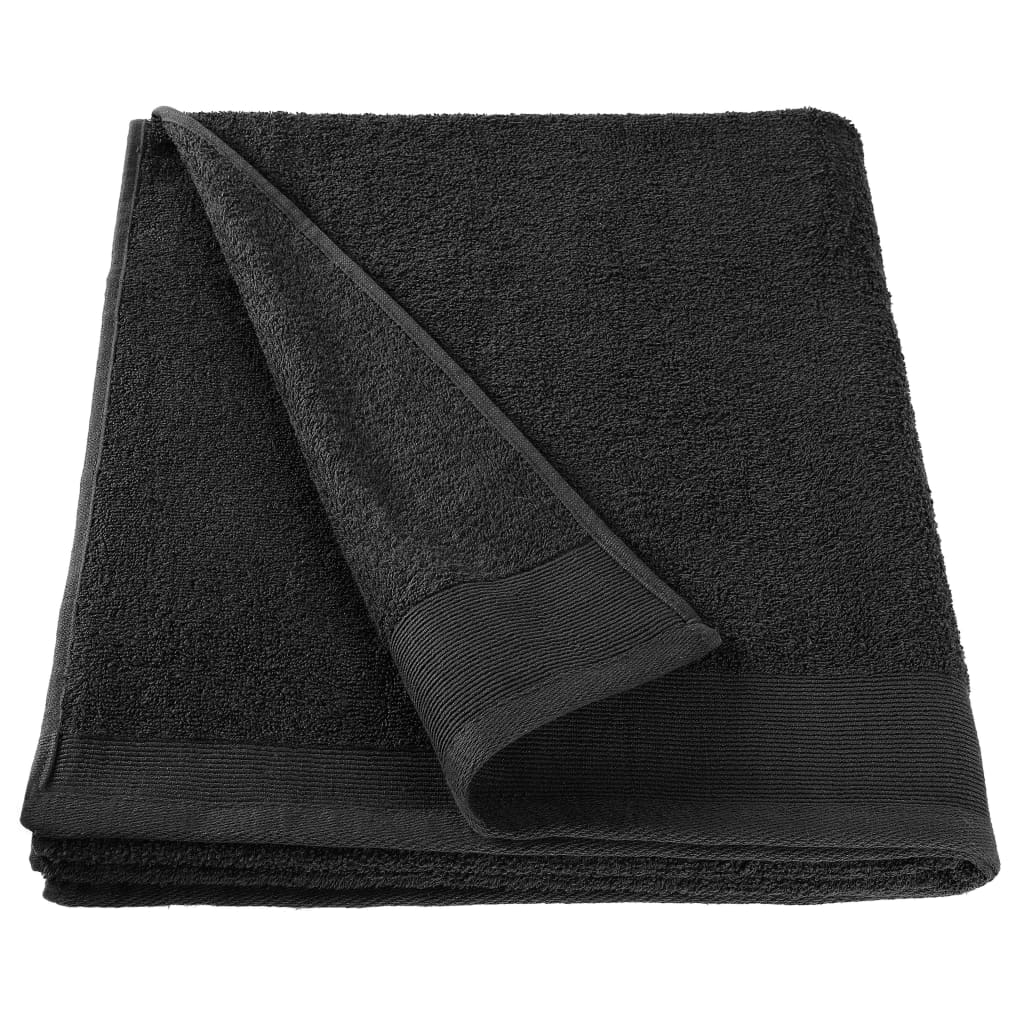 vidaXL Serviettes de douche 5 pcs Coton 450 g/m² 70x140 cm Noir