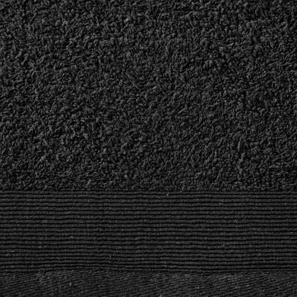 vidaXL Serviettes de douche 2 pcs Coton 450 g/m² 70x140 cm Noir