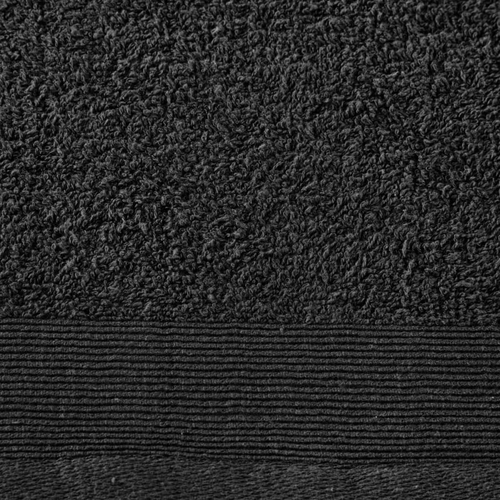 vidaXL Vonios rankšluosčiai, 5vnt., juodi, 100x150cm, medvilnė