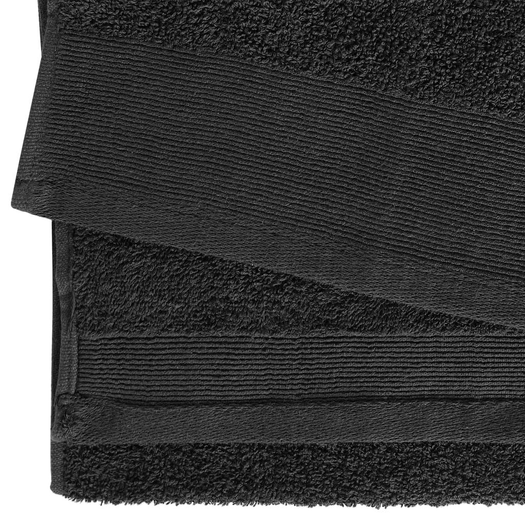 5 db fekete pamut fürdőtörölköző 450 g/m² 100 x 150 cm 