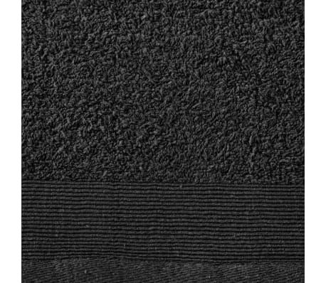 vidaXL Badehåndklesett 5 stk bomull 450 g/m² 100x150 cm svart