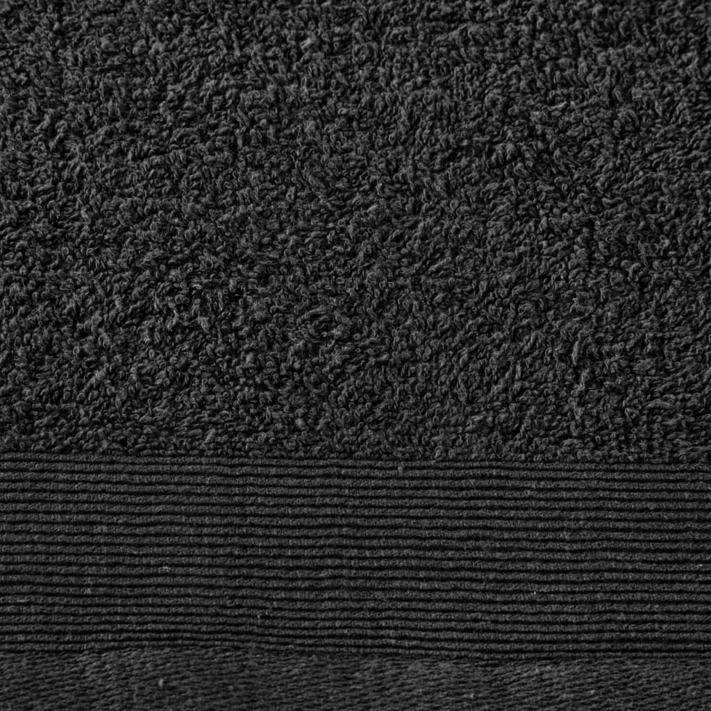 vidaXL 2-delige Badhanddoekenset 450 g/m² 100x150 cm katoen zwart
