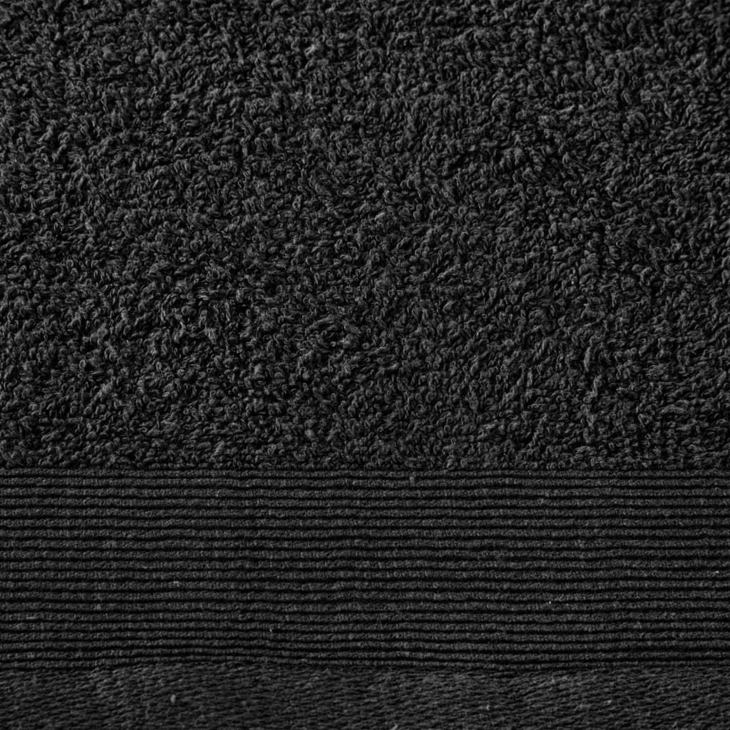 5 db fekete pamut szaunatörölköző 450 g/m² 80 x 200 cm 