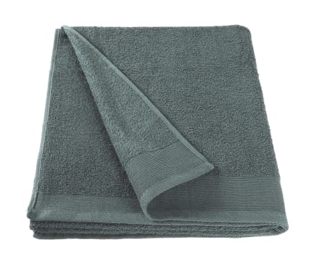 vidaXL Кърпи за душ, 5 бр, памук, 450 г/м², 70x140 см, зелени