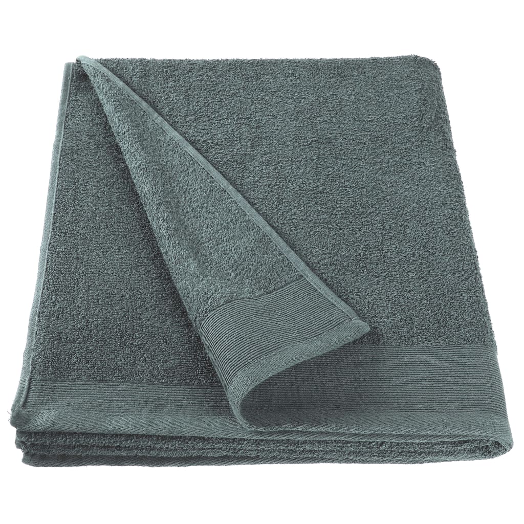 vidaXL Комплект кърпи за баня 5 бр памук 450 г/м² 100x150 см зелени