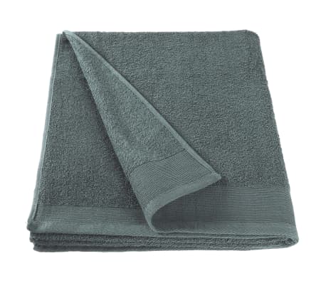 vidaXL Ręczniki kąpielowe, 2 szt, bawełna 450 g/m², 100x150 cm, zieleń