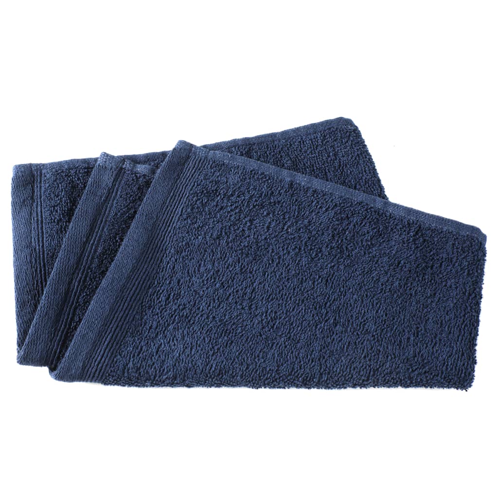 vidaXL Toalhas de hóspedes 10 pcs algodão 450 g 30x50 cm azul-marinho