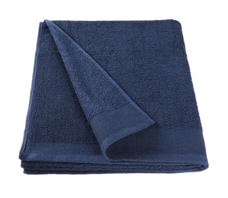 vidaXL Conj. toalhas banho 2 pcs algodão 450 g 100x150 cm azul-marinho