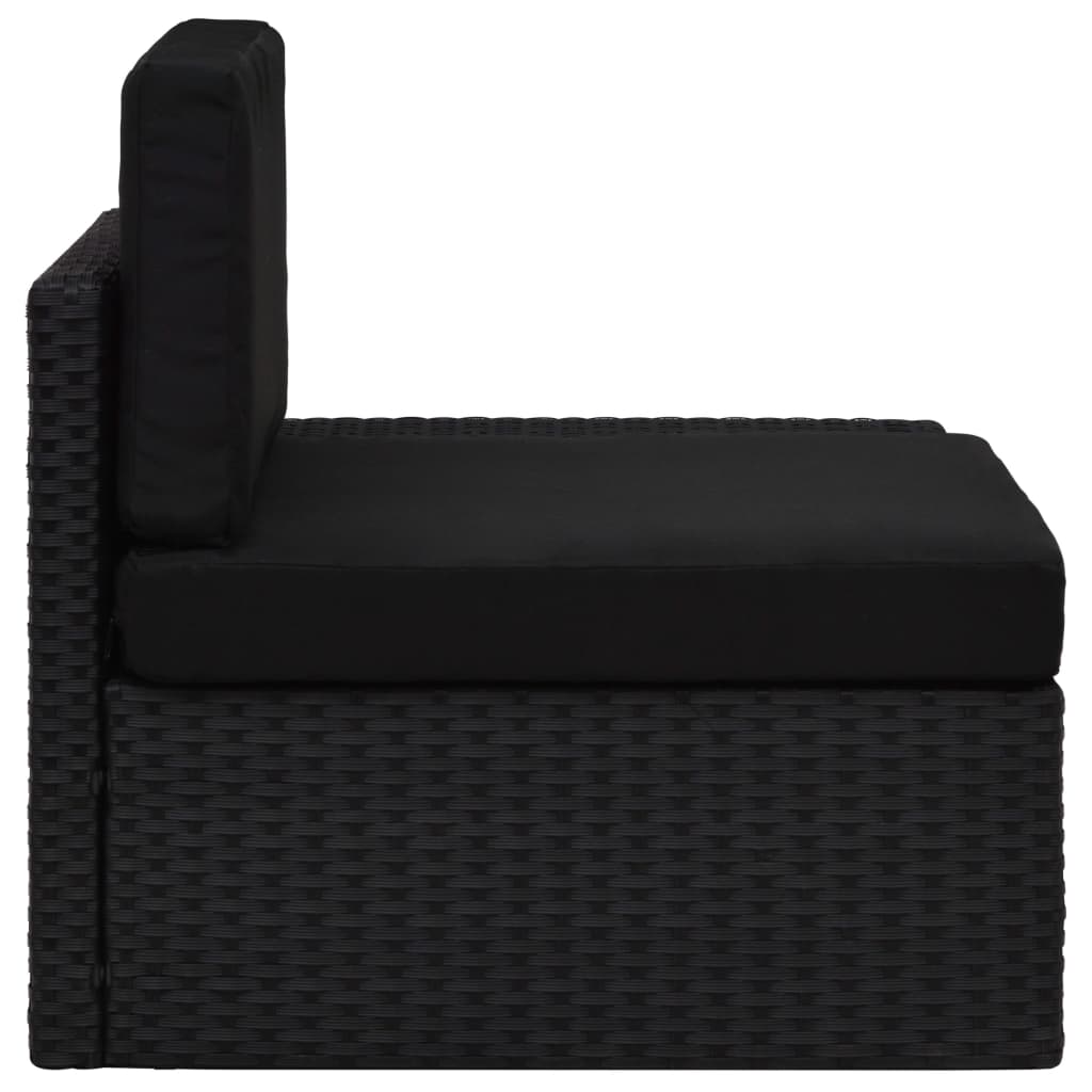 Thumbnail - vidaXL Modulares Sofa-Eckteil mit Armlehne (links) Poly Rattan Schwarz