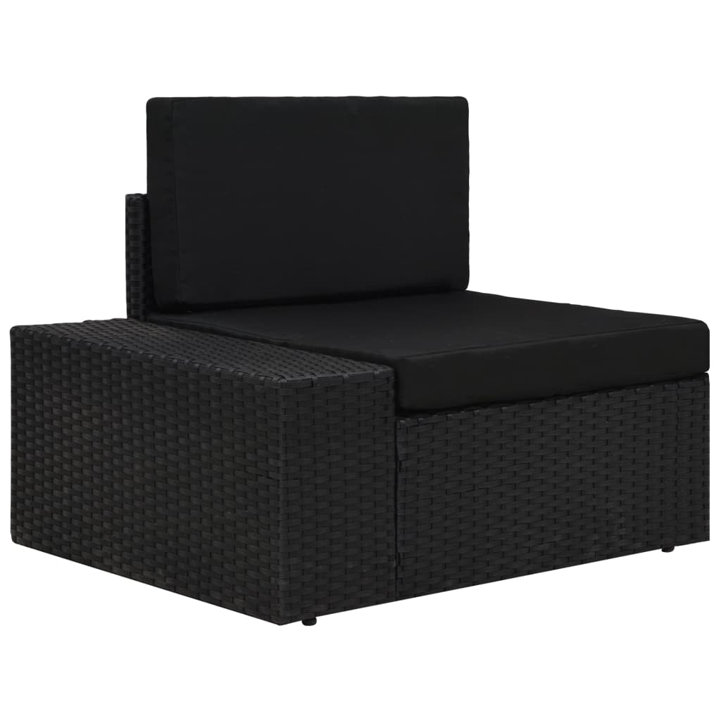 vidaXL Canapea de colț modulară cu cotieră dreapta, negru, poliratan vidaXL imagine model 2022