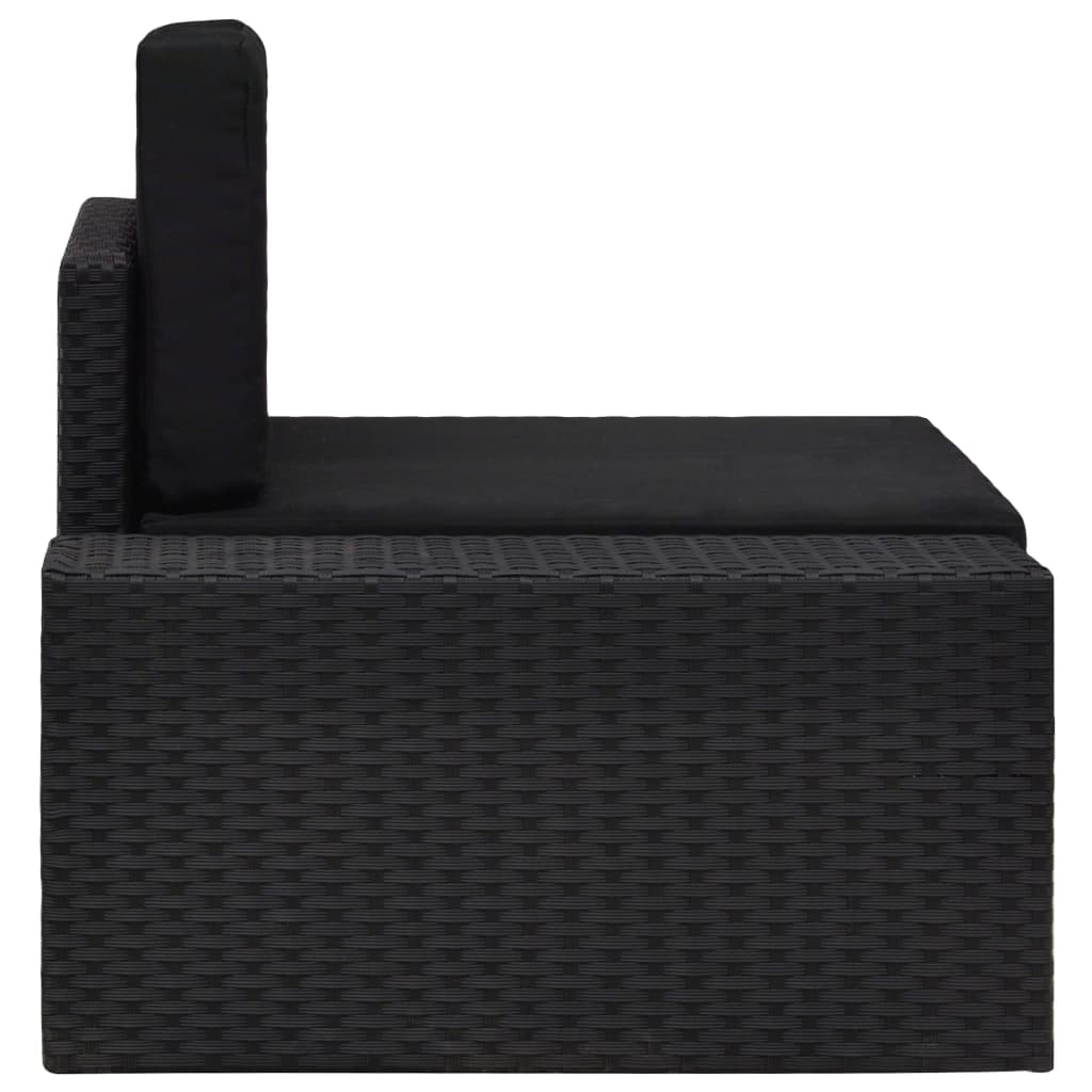 Thumbnail - vidaXL Modulares Sofa-Eckteil mit Armlehne (rechts) Poly Rattan Schwarz